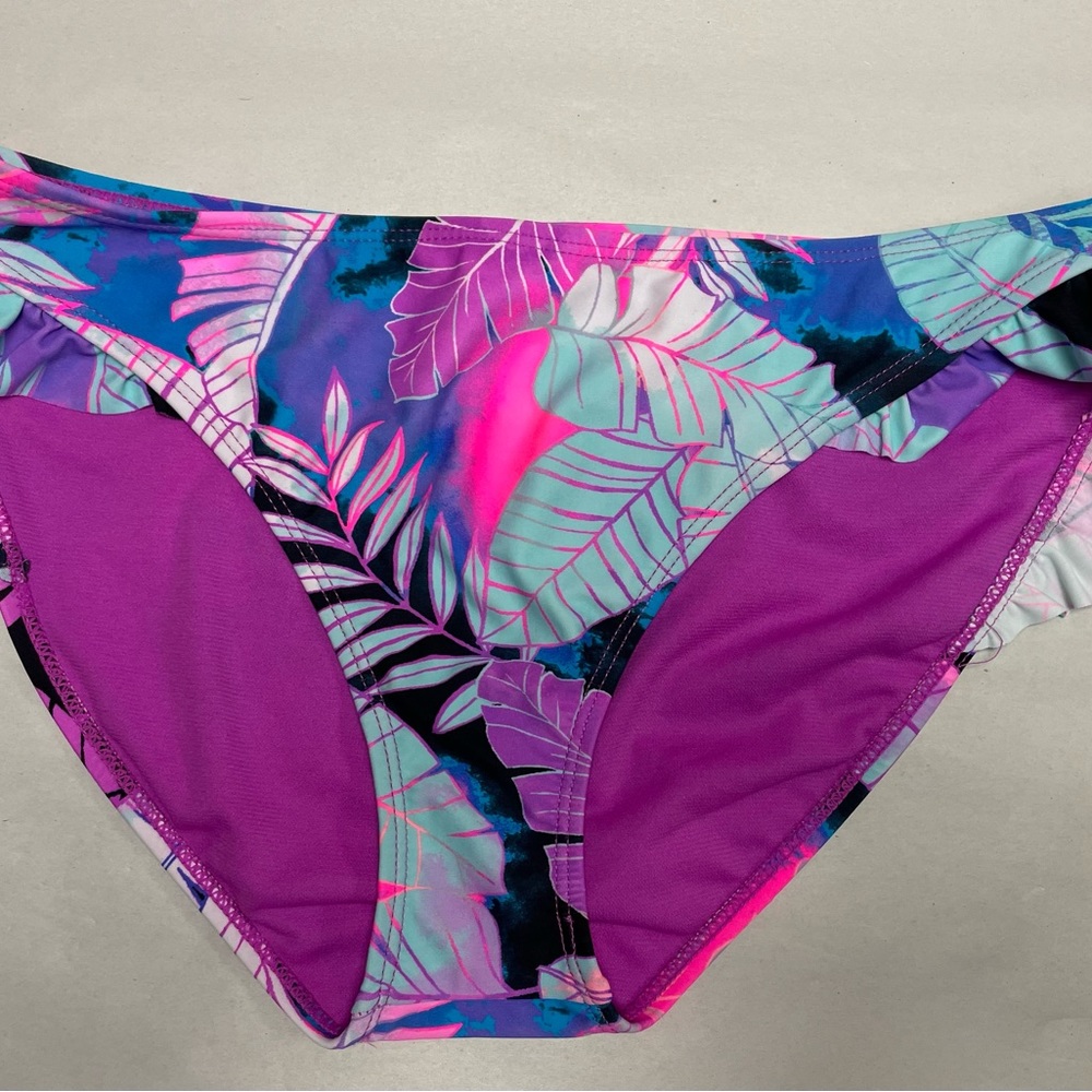 Island Soul Neon Pink Multicolor Bikini Bottoms Size XL